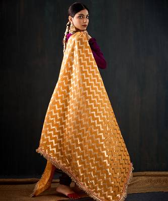 Purple plain cotton silk anarkali 2