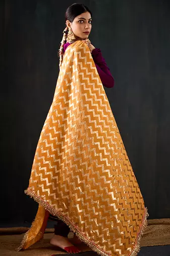 Purple plain cotton silk anarkali