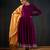 Purple plain cotton silk anarkali