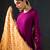 Purple plain cotton silk anarkali