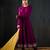 Purple plain cotton silk anarkali