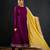 Purple plain cotton silk anarkali
