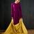 Purple plain cotton silk anarkali