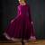Purple plain cotton silk anarkali