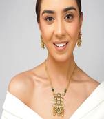 Gold plated kundan necklace set