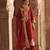 Red embroidered chanderi silk kurta set