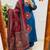 women pure cotton printed blue kurta with pant and dupatta