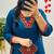 women pure cotton printed blue kurta with pant and dupatta