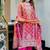 women silk embroidery orange kurta with pant and dupatta
