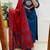women pure cotton embroidery blue kurta with pant and dupatta
