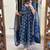 women pure cotton printed blue kurta with pant and dupatta