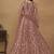 Pink embroidered net anarkali suit
