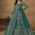Green embroidered net anarkali suit