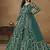 Green embroidered net anarkali suit