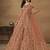Dark peach embroidered net anarkali suit