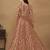 Dark peach embroidered net anarkali suit