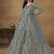 Grey embroidered net anarkali suit