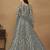 Grey embroidered net anarkali suit
