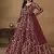 Maroon embroidered net anarkali suit