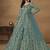 Sky blue embroidered net anarkali suit