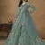 Sky blue embroidered net anarkali suit