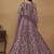 Lavender embroidered net anarkali suit