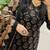 women pure cotton printed black kurta with pant and dupatta