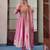 women silk embroidery pink kurta with pant and dupatta