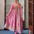 women silk embroidery pink kurta with pant and dupatta