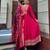 women silk embroidery pink kurta with pant and dupatta