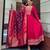 women silk embroidery pink kurta with pant and dupatta