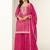 Rani pink digital print & embroidered chinon silk palazzo suit