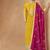 Yellow embroidered chinon silk palazzo suit