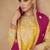 Yellow embroidered chinon silk palazzo suit