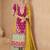 Pink embroidered chinon silk palazzo suit
