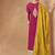 Pink embroidered chinon silk palazzo suit
