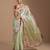 ethnic motifs embroidered georgette saree in green