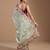 ethnic motifs embroidered georgette saree in green