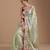ethnic motifs embroidered georgette saree in green