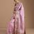 ethnic motifs embroidered georgette saree in pink