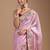ethnic motifs embroidered georgette saree in pink