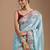 ethnic motifs embroidered georgette saree in sky