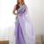 ethnic motifs embroidered georgette saree in lavender
