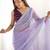 ethnic motifs embroidered georgette saree in lavender