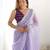 ethnic motifs embroidered georgette saree in lavender