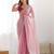 ethnic motifs embroidered georgette saree in pink