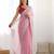 ethnic motifs embroidered georgette saree in pink