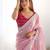 ethnic motifs embroidered georgette saree in pink