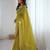 ethnic motifs embroidered georgette saree in yellow