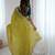 ethnic motifs embroidered georgette saree in yellow